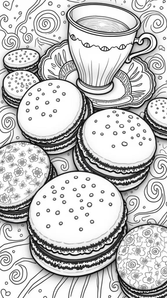 coloriage de macaron